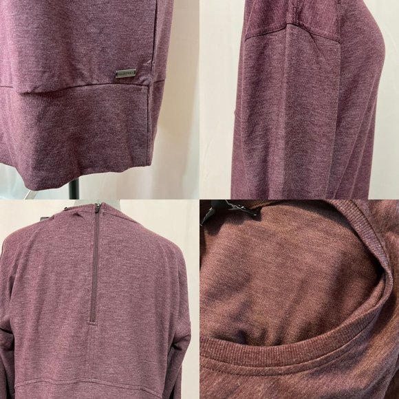 Ellen Tracy NWOT Sz XL Wine Cuff  Long Sleeves Sweater Dress Cuff Hemline - Picture 3 of 9